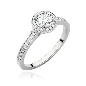 Pierścionek W0508 Diament 0,40ct białe złoto