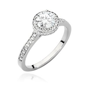 Pierścionek W0508 Diament Laboratoryjny 0,70ct białe złoto