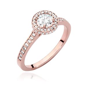 Pierścionek W0508 Diament Laboratoryjny 0,50ct różowe złoto