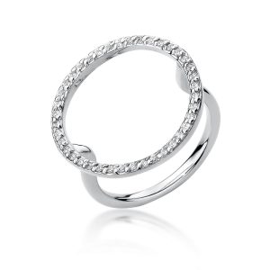 Pierścionek W0510 z diamentami białe złoto