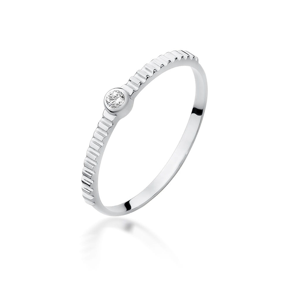 Pierścionek W0512 Diament 0,04ct białe złoto