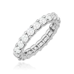 Pierścionek W0515 z diamentami laboratoryjnymi białe złoto