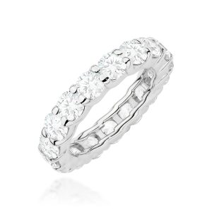 Pierścionek W0516 z diamentami laboratoryjnymi białe złoto