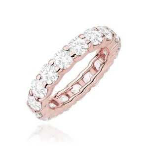 Pierścionek W0516 z diamentami laboratoryjnymi różowe złoto
