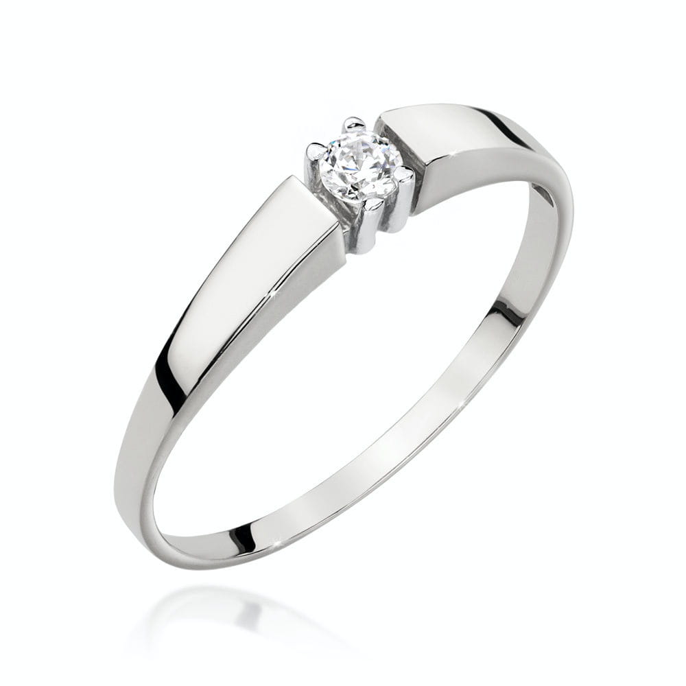 Pierścionek W0524 Diament 0,08ct białe złoto