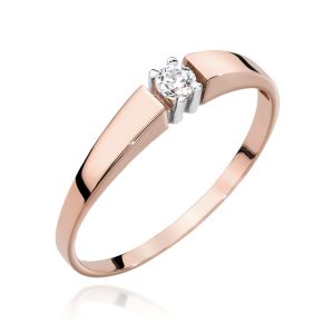 Pierścionek W0524 Diament 0,08ct różowe złoto