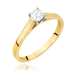 Pierścionek W0526 Diament 0,40ct żółte złoto