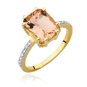 Pierścionek W0527 Morganit 2,80ct żółte złoto
