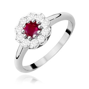 Pierścionek W0529 Rubin 0,60ct białe złoto