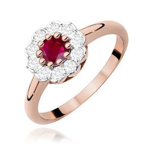Pierścionek W0529 Rubin 0,60ct różowe złoto