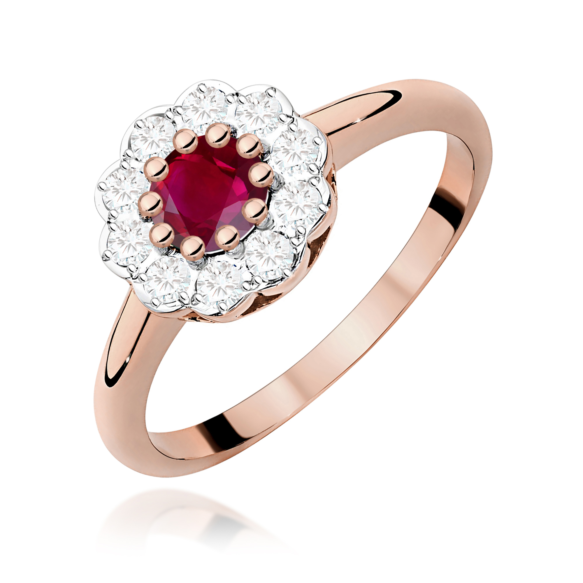 Pierścionek W0529 Rubin 0,60ct różowe złoto