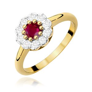 Pierścionek W0529 Rubin 0,60ct żółte złoto