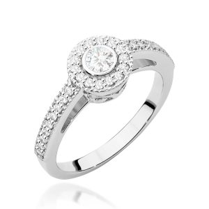 Pierścionek W0530 Diament 0,15ct białe złoto
