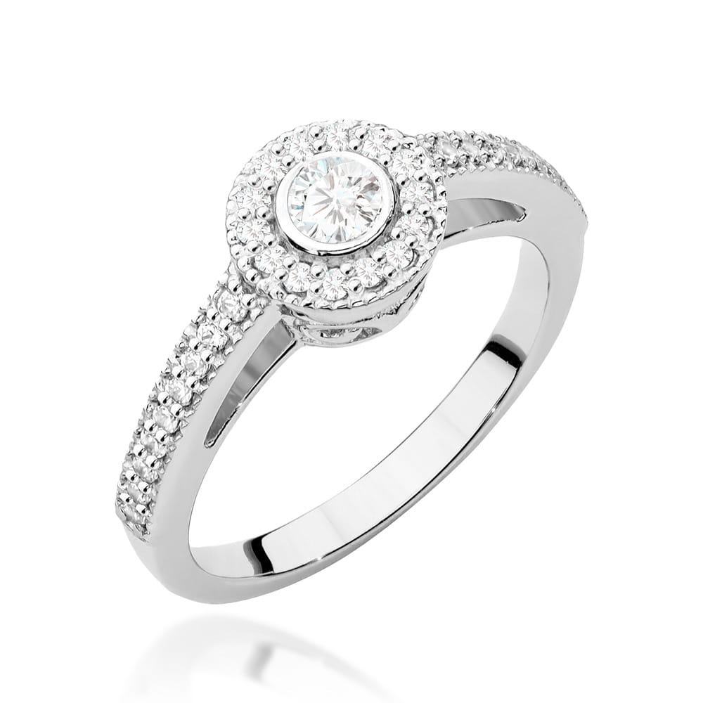 Pierścionek W0530 Diament 0,15ct białe złoto