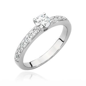 Pierścionek W0534 Diament 0,50ct białe złoto