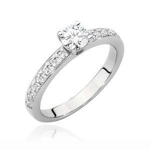 Pierścionek W0534 Diament Laboratoryjny 0,40ct białe złoto