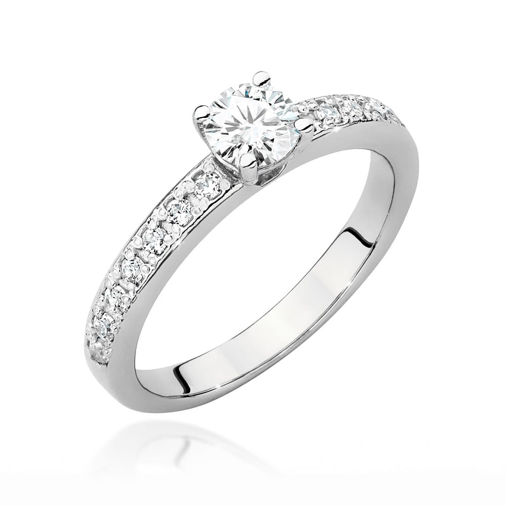 Pierścionek W0534 Diament Laboratoryjny 0,40ct białe złoto