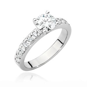 Pierścionek W0534 Diament Laboratoryjny 0,70ct białe złoto