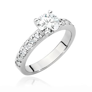 Pierścionek W0534 Diament Laboratoryjny 1,00ct białe złoto