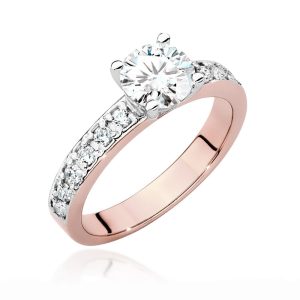 Pierścionek W0534 Diament Laboratoryjny 1,00ct różowe złoto
