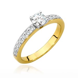 Pierścionek W0534 Diament Laboratoryjny 0,40ct żółte złoto