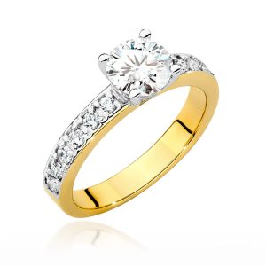 Pierścionek W0534 Diament Laboratoryjny 1,00ct żółte złoto