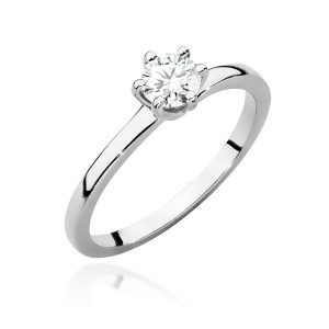 Pierścionek W0535 Diament Laboratoryjny 0,40ct białe złoto