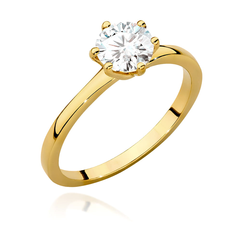 Pierścionek W0535 Diament 1,00ct żółte złoto