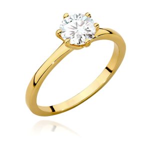 Pierścionek W0535 Diament Laboratoryjny 1,00ct żółte złoto