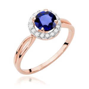 Pierścionek W0538 Szafir 1,00ct różowe złoto