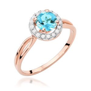 Pierścionek W0538 Topaz Swiss 0,80ct różowe złoto