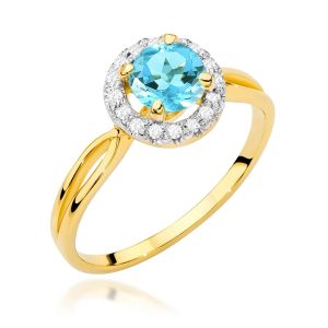 Pierścionek W0538 Topaz Swiss 0,80ct żółte złoto