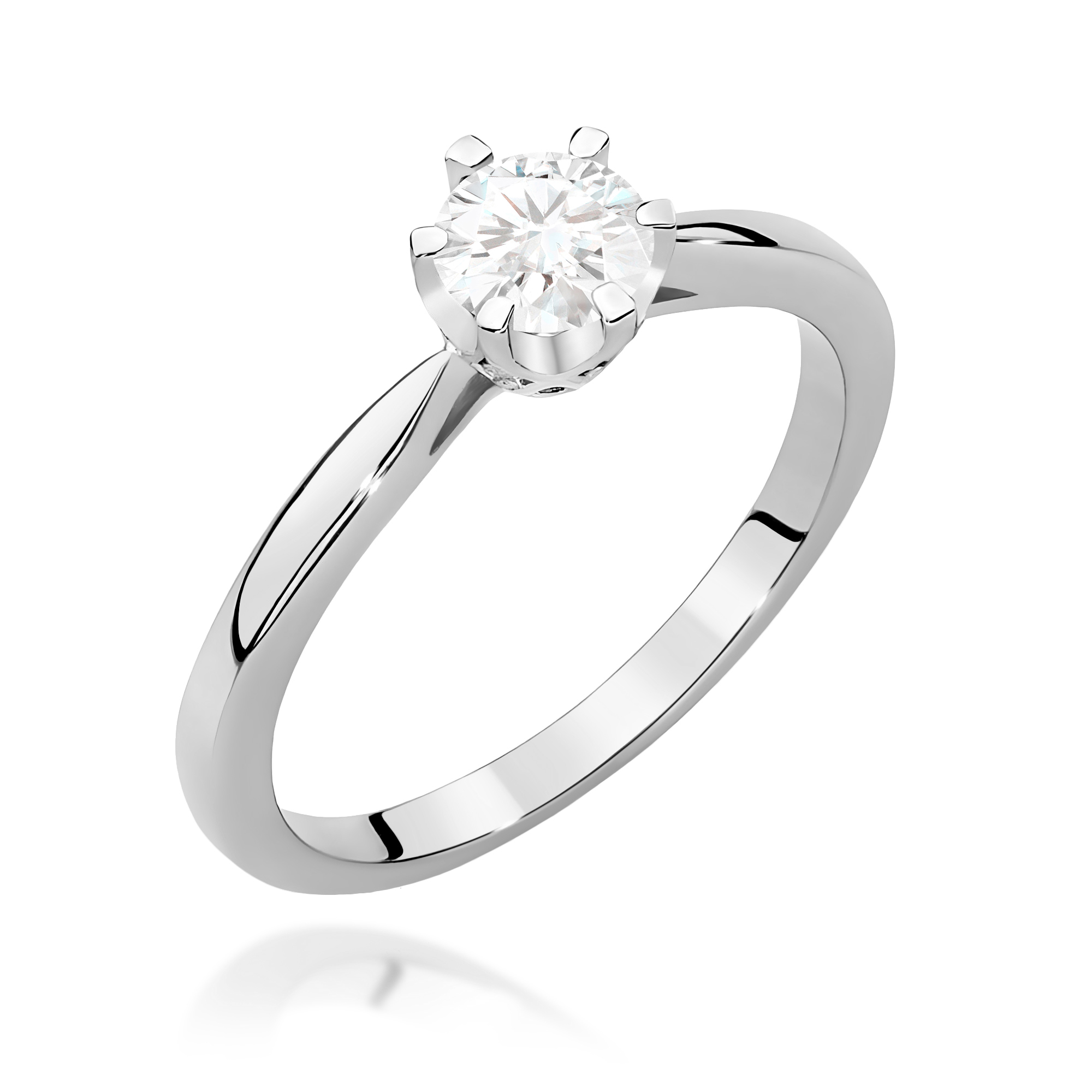 Pierścionek W0539 Diament Laboratoryjny 0,50ct białe złoto
