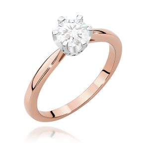 Pierścionek W0539 Diament Laboratoryjny 0,70ct różowe złoto