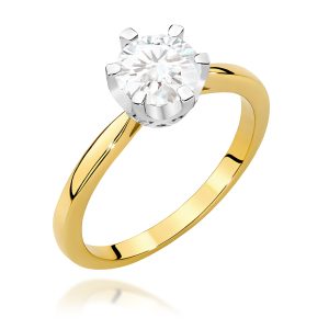 Pierścionek W0539 Diament 1,00ct żółte złoto