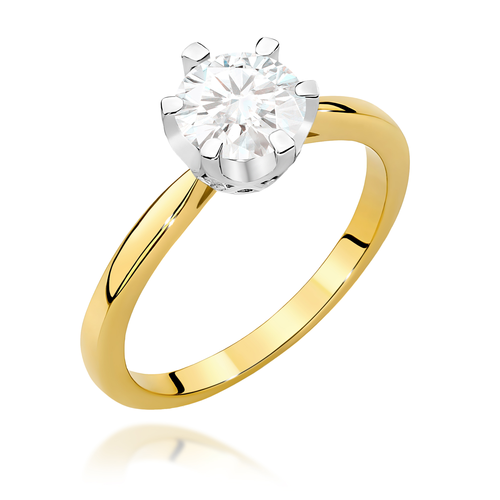 Pierścionek W0539 Diament 1,00ct żółte złoto