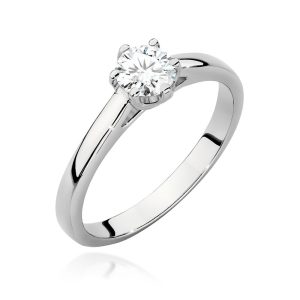 Pierścionek W0540 Diament Laboratoryjny 0,40ct białe złoto