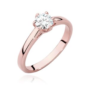 Pierścionek W0540 Diament Laboratoryjny 0,50ct różowe złoto