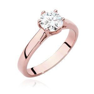 Pierścionek W0540 Diament Laboratoryjny 0,70ct różowe złoto