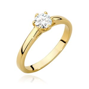 Pierścionek W0540 Diament 0,40ct żółte złoto