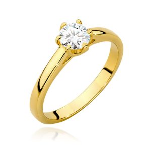 Pierścionek W0540 Diament 0,50ct żółte złoto