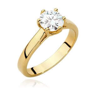 Pierścionek W0540 Diament 1,00ct żółte złoto