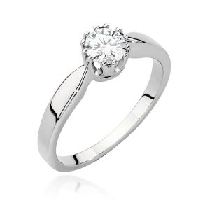 Pierścionek W0541 Diament Laboratoryjny 0,40ct białe złoto