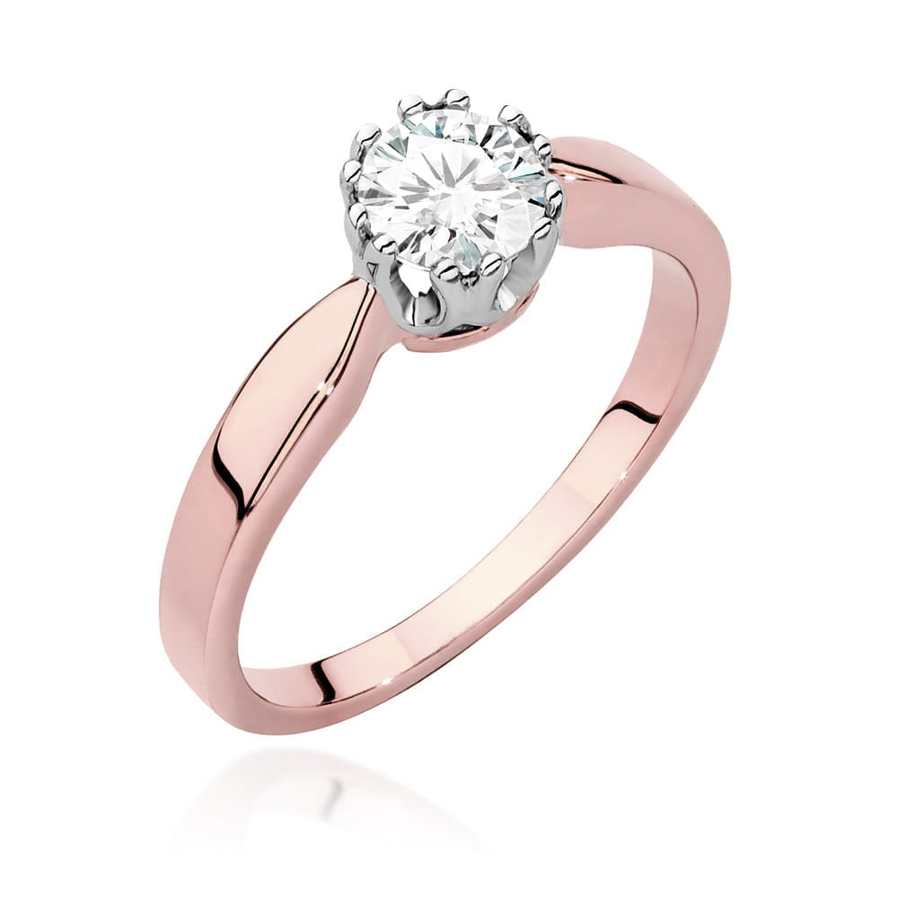 Pierścionek W0541 Diament Laboratoryjny 0,50ct różowe złoto