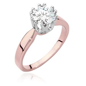 Pierścionek W0541 Diament Laboratoryjny 1,00ct różowe złoto