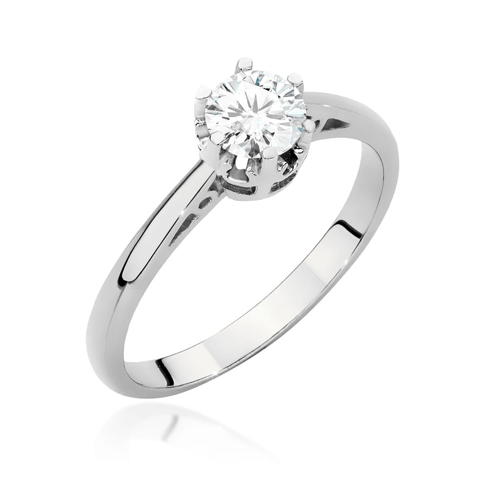 Pierścionek W0542 Diament Laboratoryjny 0,50ct białe złoto