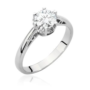 Pierścionek W0542 Diament Laboratoryjny 0,70ct białe złoto