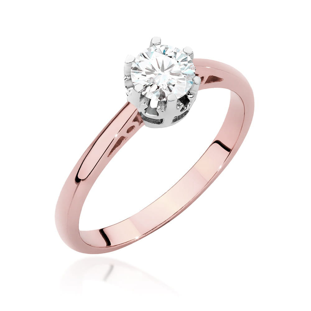 Pierścionek W0542 Diament 0,50ct różowe złoto