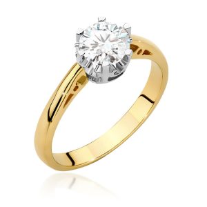 Pierścionek W0542 Diament 0,70ct żółte złoto