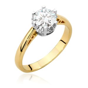 Pierścionek W0542 Diament 1,00ct żółte złoto